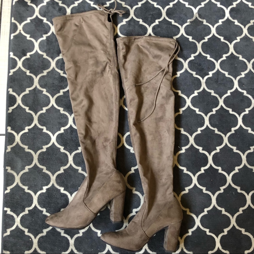 Knee high boots.